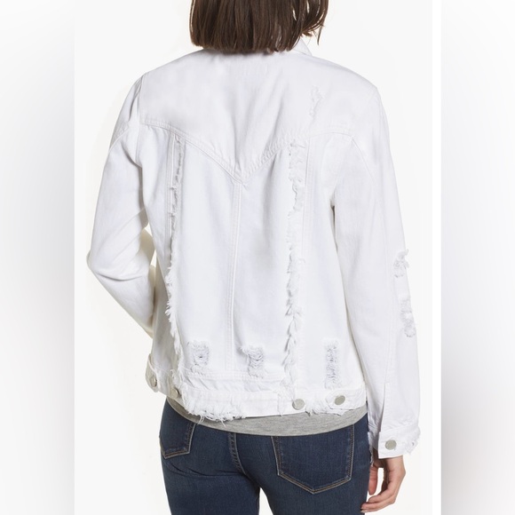 Blank NYC distressed denim jacket- soft white size Small - Picture 3 of 14